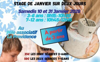 Le retour de l’atelier de poterie parent-enfant – Stage de janvier ❄️