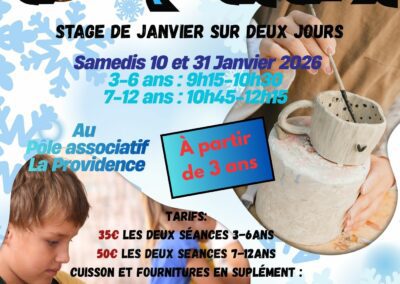 Le retour de l’atelier de poterie parent-enfant – Stage de janvier ❄️