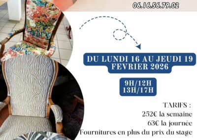 STAGE DE TAPISSERIE EN MEUBLES