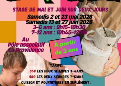 🏺 Poterie en Duo : les dates de Mai et Juin sont là !